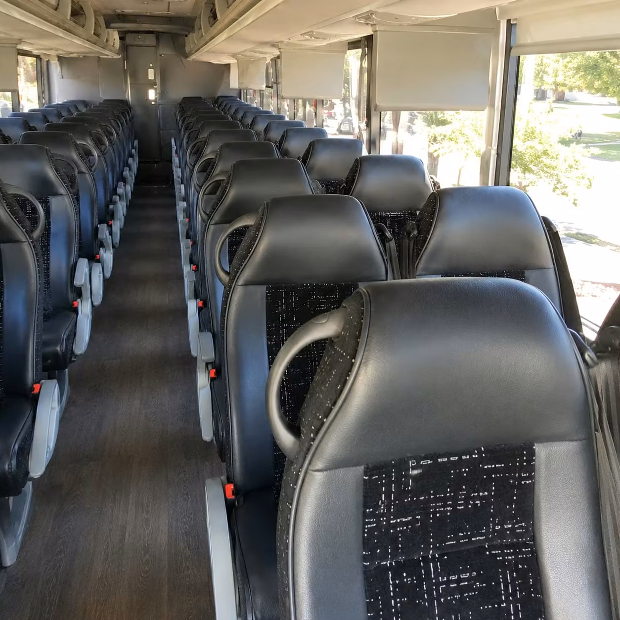 56 passenger charter bus inside