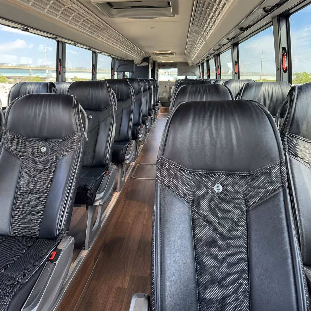 portland charter bus rental interior